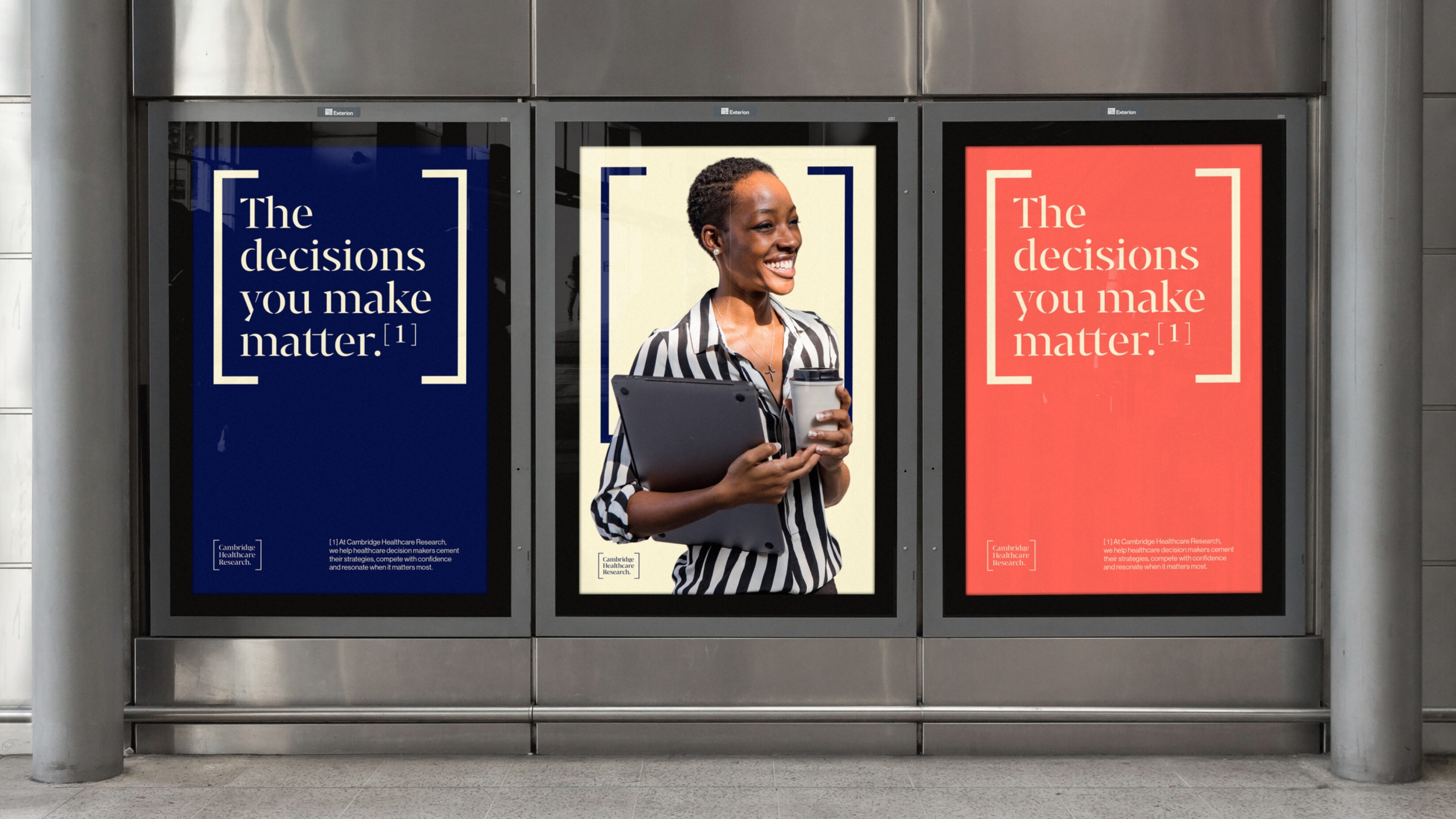 10. Three posters surrounding the important section in CHR&rsquo;s characteristic square brackets. The decisions you make matter.