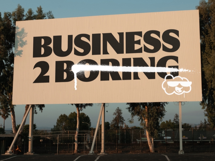 Billboard with Business 2 Boring slogan